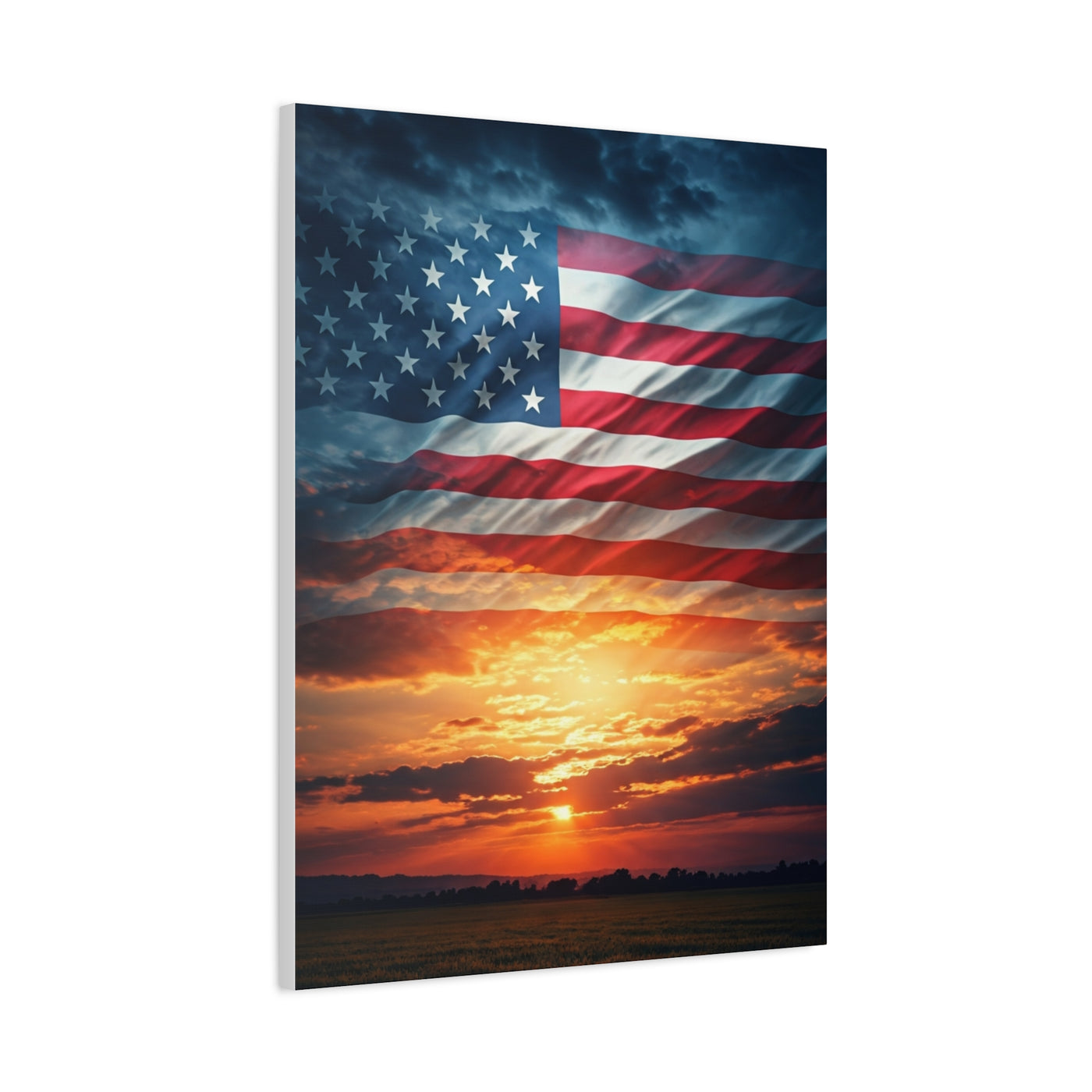American Flag Sunset Glory Wall Art & Canvas Prints