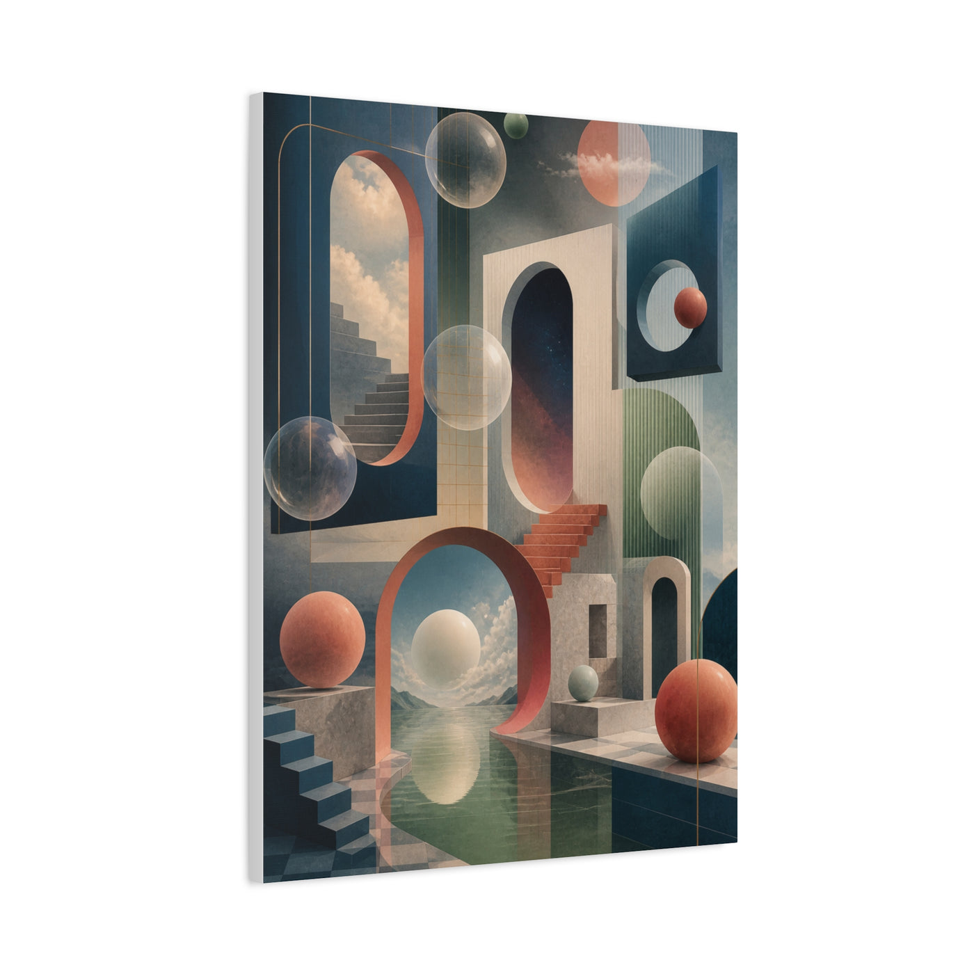 Surreal Geometric Portal Landscape Wall Art & Canvas Print