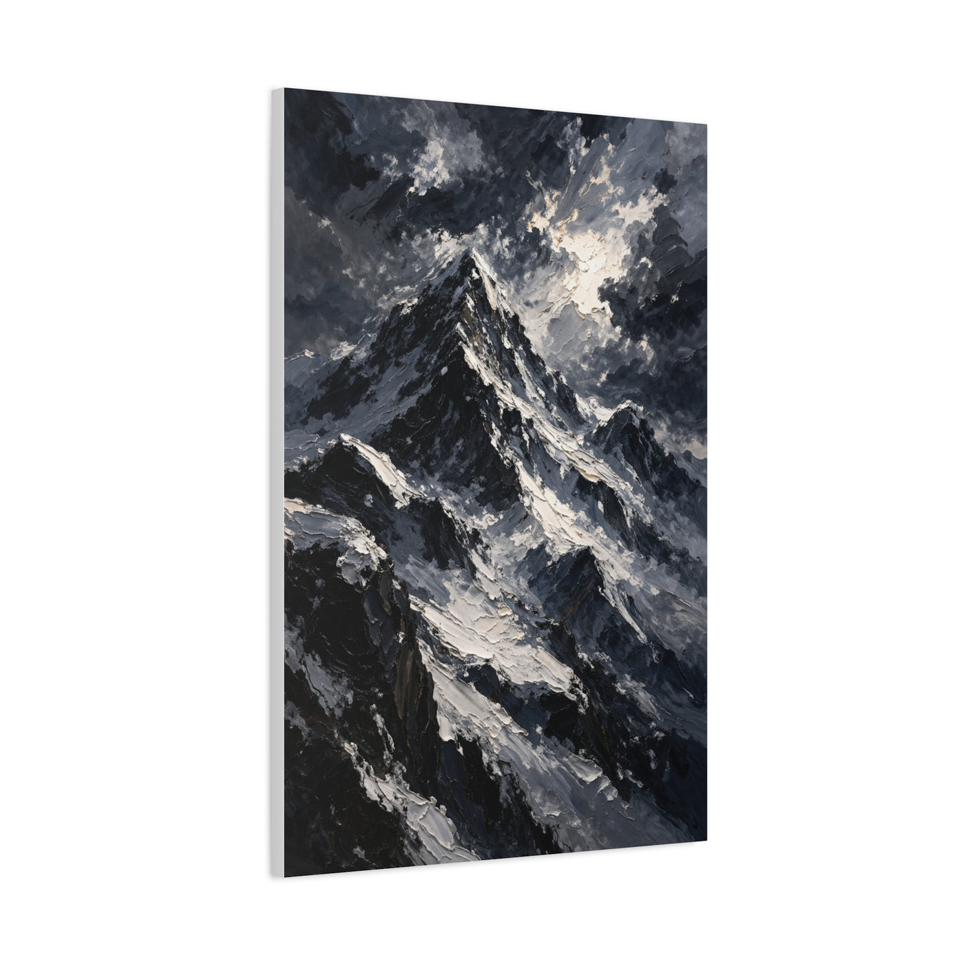 Impasto Oil Alpine Peak Wall Art & Canvas Print