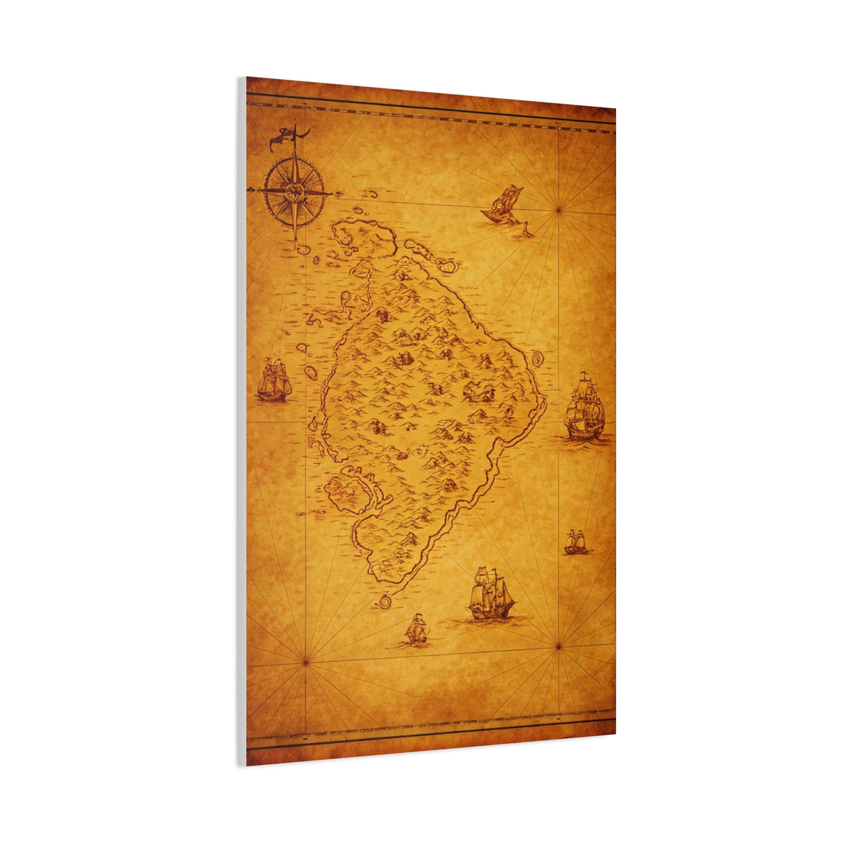 Old Pirate Island Chart Wall Art & Canvas Prints