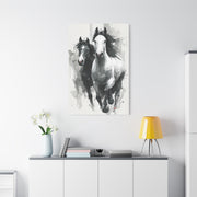 Monochrome Running Horses Abstract Wall Art & Canvas Print