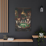 French Bulldog Private Bar Poker Scene Wall Art & Canvas Print