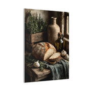 Rustic Bread and Olive Oil Still Life Wall Art & Canvas Print