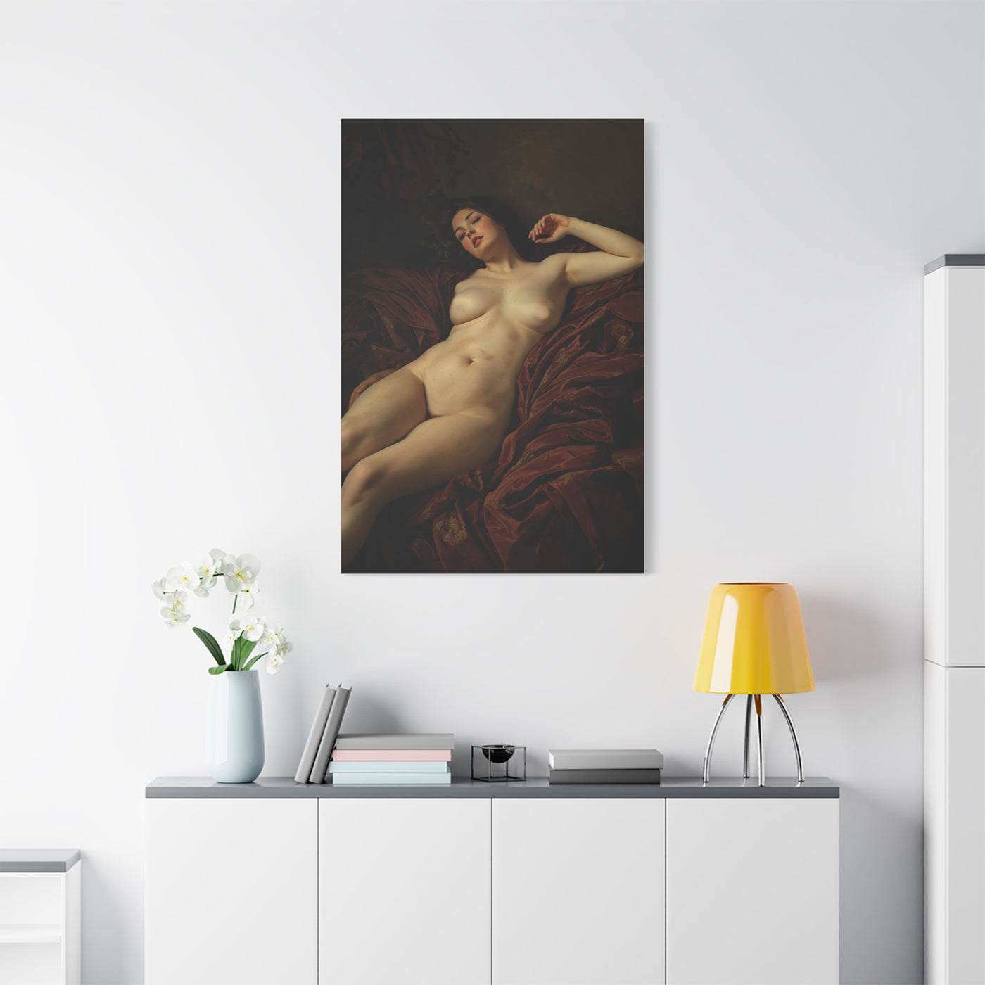 Romantic Reclining Classical Figure  Wall Art & Canvas Print