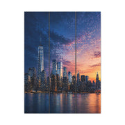 Blue Hour Skyline Triptych Wall Art & Canvas Print
