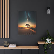 Lone Acacia Under the Cosmic Sky Wall Art & Canvas Prints