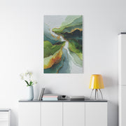 Green Sage and Gold Organic Abstract Wall Art & Canvas Print