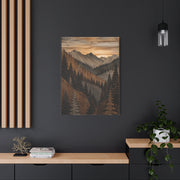 Layered Wood Mountain Forest Relief Trees Wall Art & Canvas Print