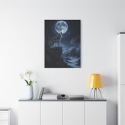 Full Moon Howling Wolf Ridge Scene Wall Art & Canvas Print