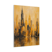 Yellow Cityscape Textured Skyline Abstract Wall Art & Canvas Print