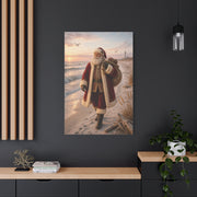 Coastal Santa at Sunrise Wall Art & Canvas Print