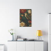 Green Botanical Songbird Pattern Wall Art & Canvas Print