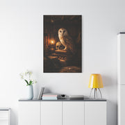 Dark Academia Majestic Barn Owl Library Study Wall Art & Canvas Print