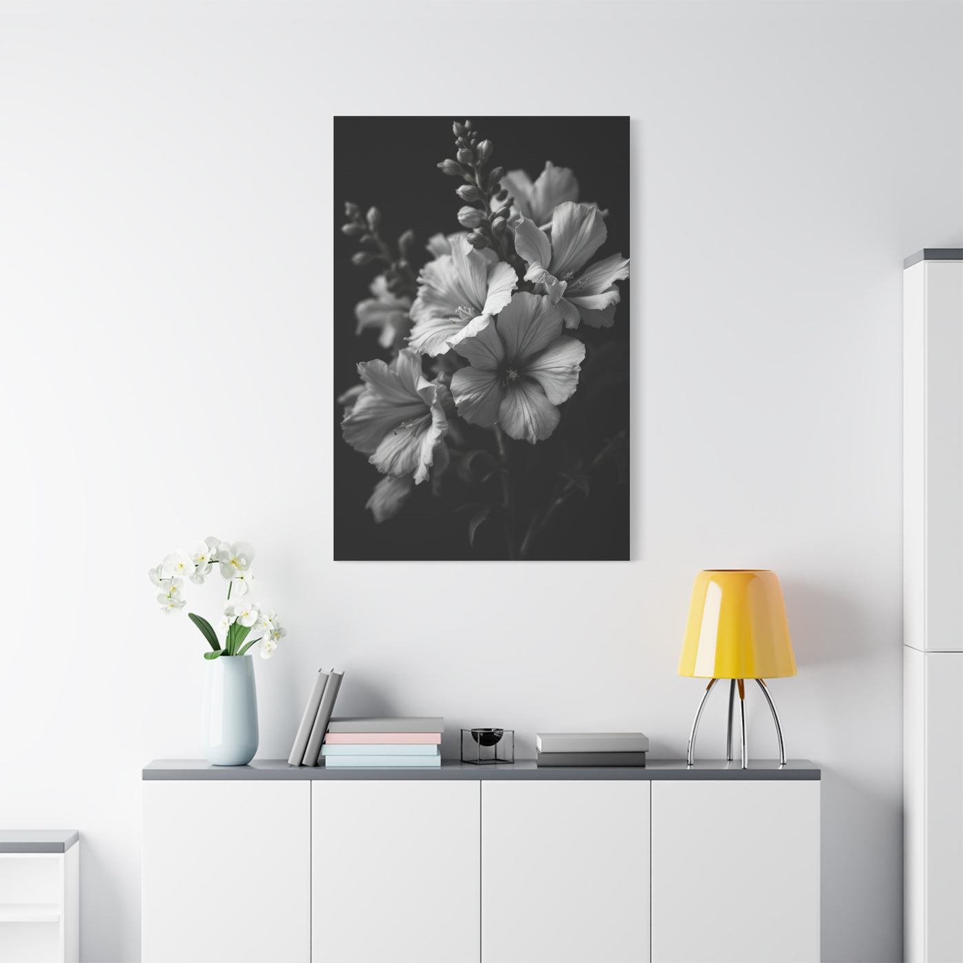 Classic Wildflower Cluster in Monochrome Wall Art & Canvas Prints