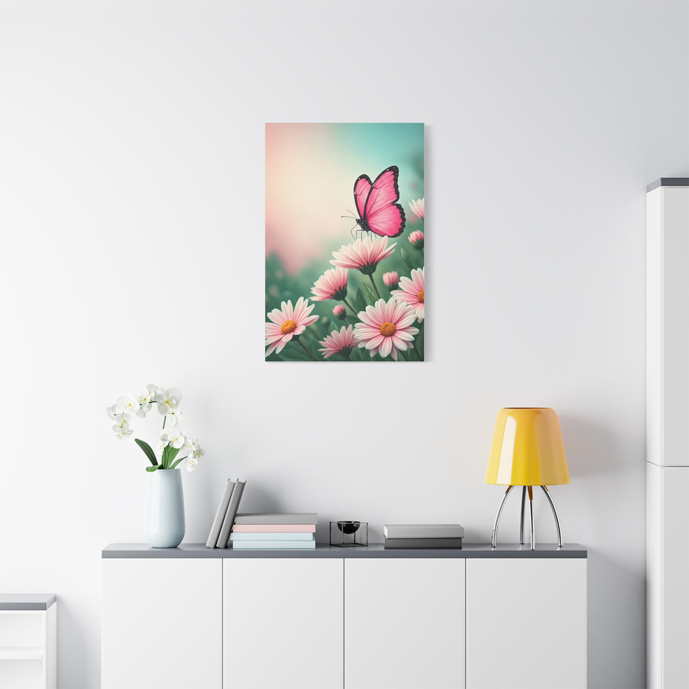 Pink Petal Butterfly Dream Wall Art & Canvas Prints