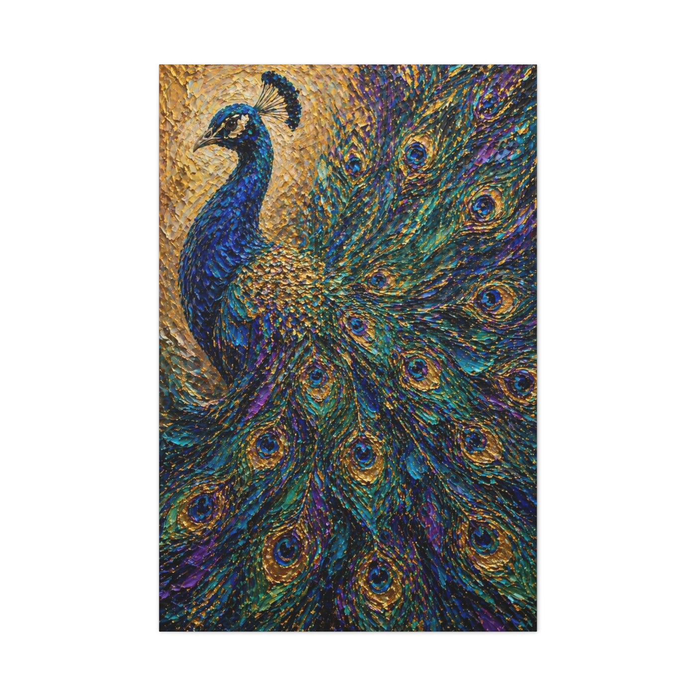 Impasto Jewel Peacock Expressionist Wall Art & Canvas Print