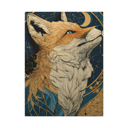 Celestial Fox Constellation Portrait Wall Art & Canvas Print