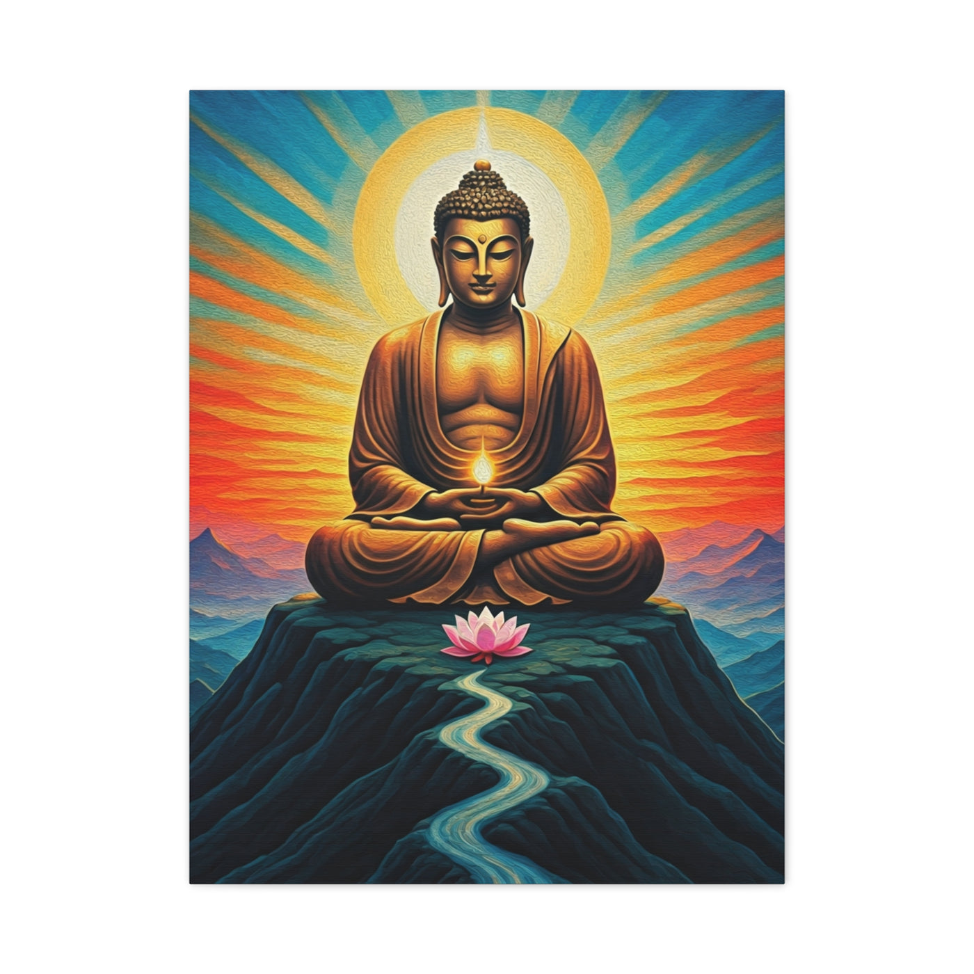 Meditative Buddha with Lotus Path Wall Art & Canvas Prints