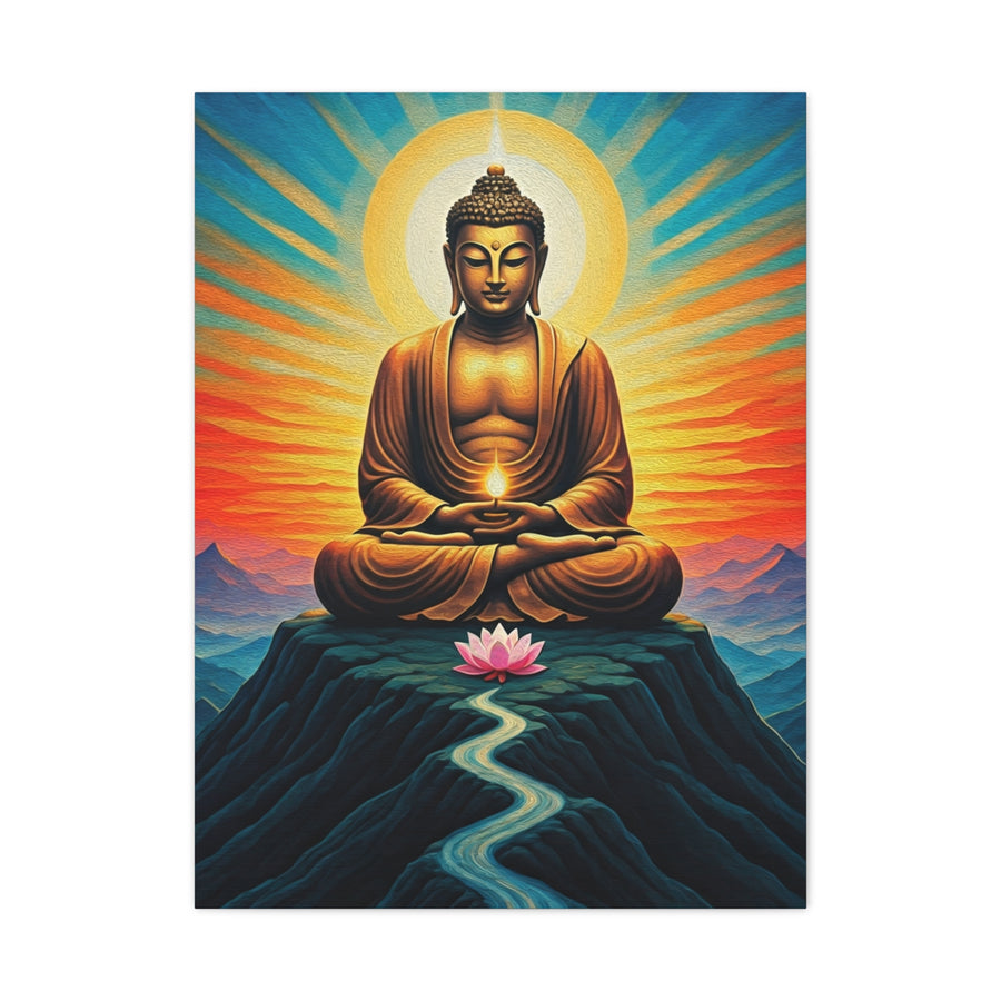 Meditative Buddha with Lotus Path Wall Art & Canvas Prints