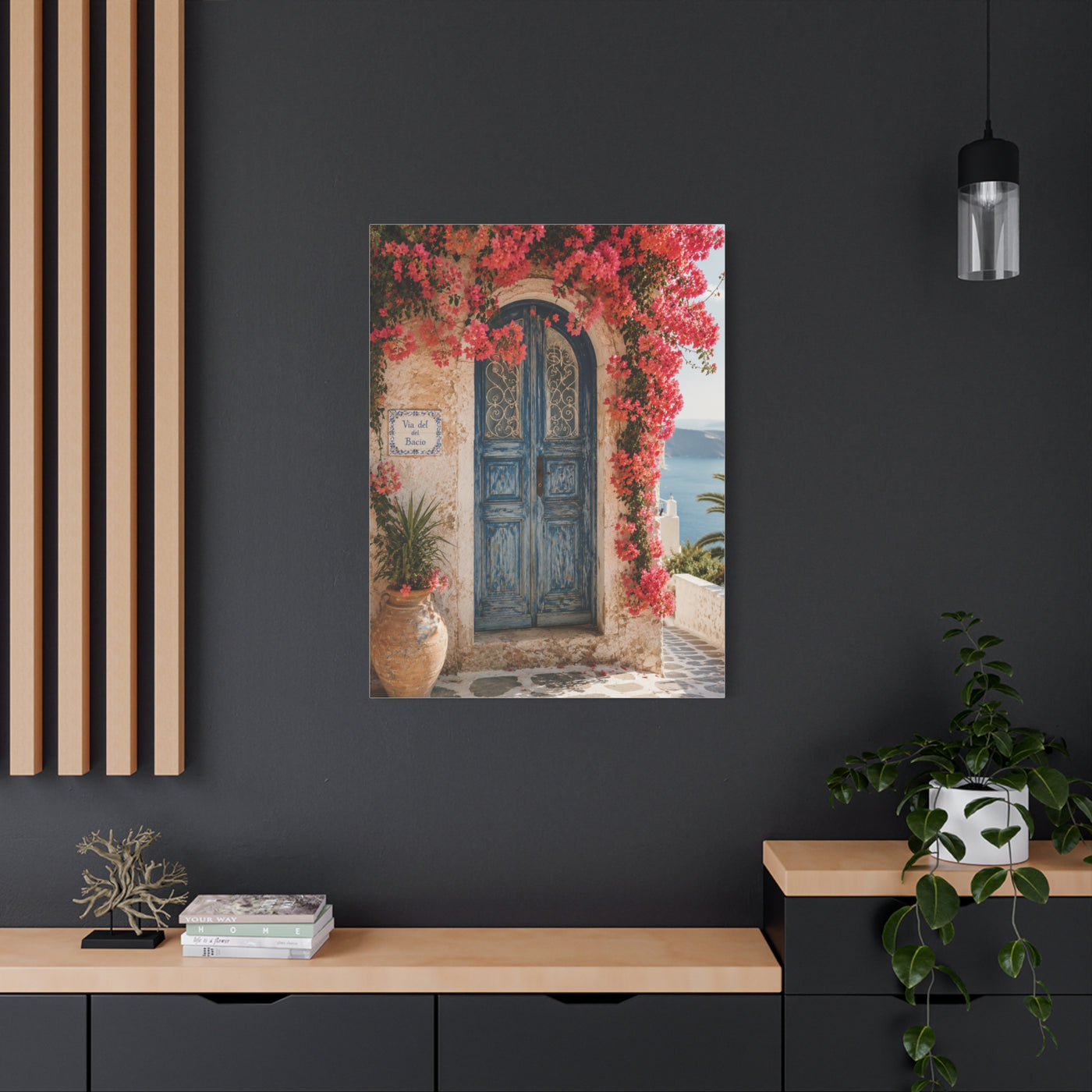 Bougainvillea Arch Mediterranean Door Tropical Wall Art & Canvas Print