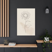 Minimal Line Art Sunflower Wall Art & Canvas Print