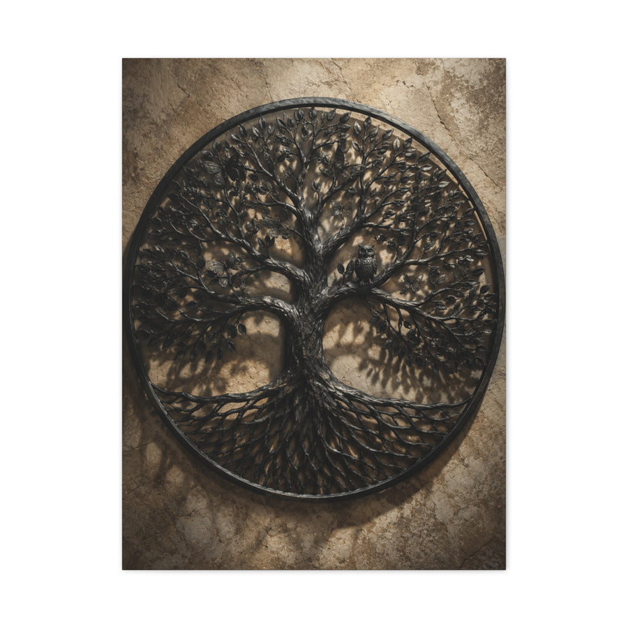 Metal Tree of Life Sculptural Relief Trees Wall Art & Canvas Print