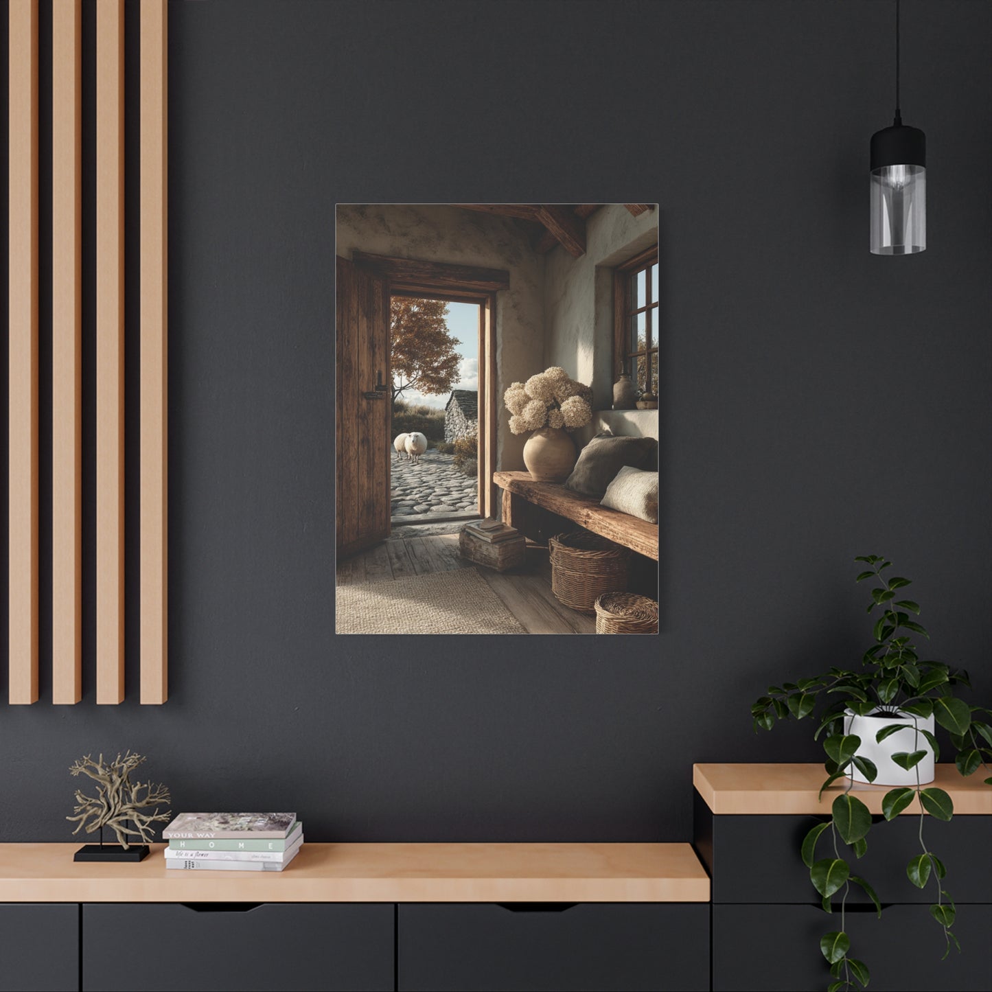 Farmhouse Entryway Open Door Scene Wall Art & Canvas Print