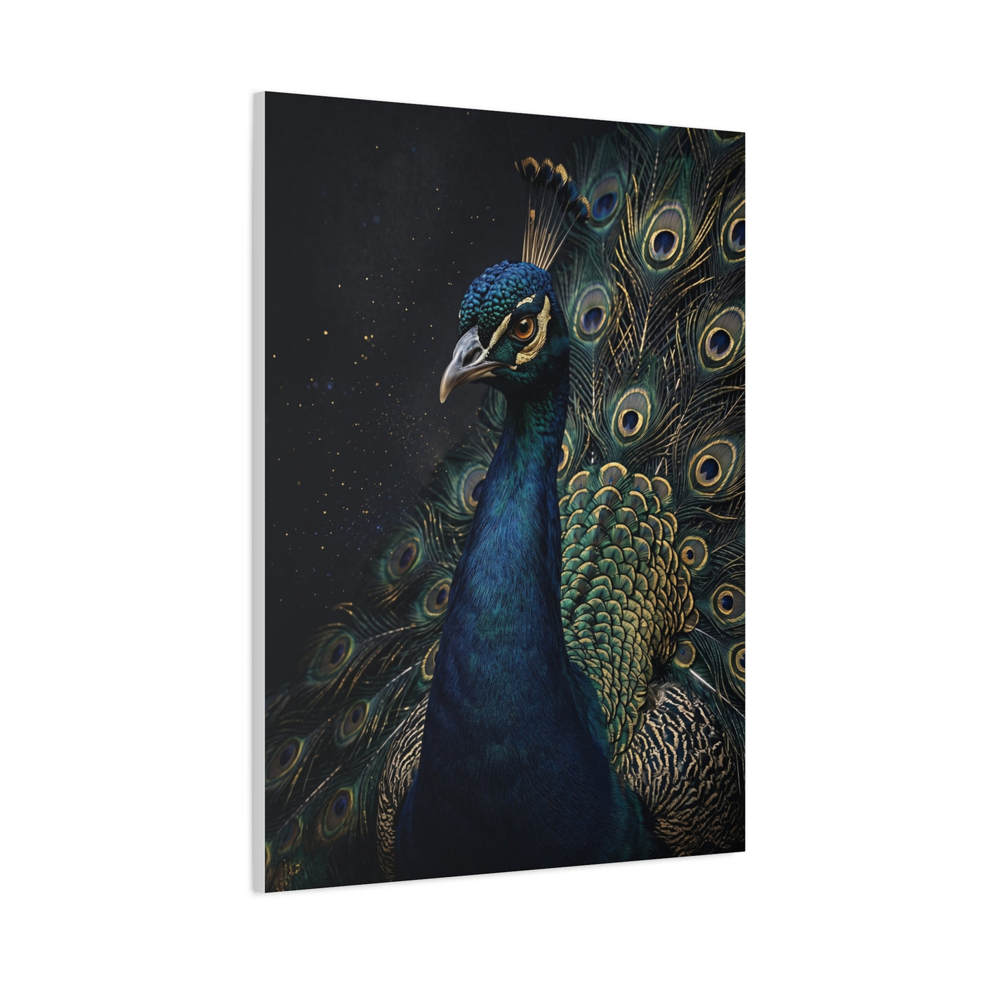 Dark Luxury Peacock Portrait Wall Art & Canvas Print