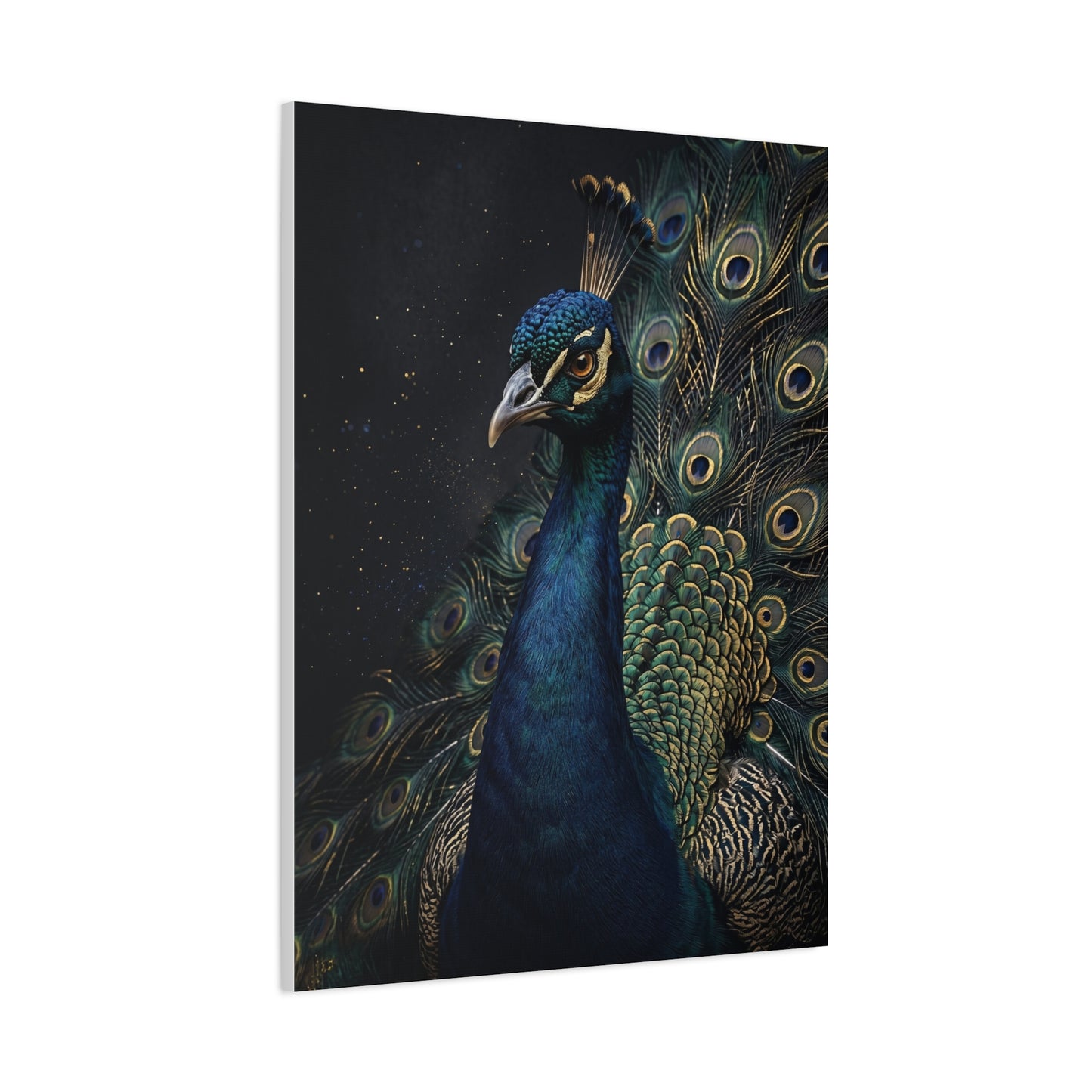 Dark Luxury Peacock Portrait Wall Art & Canvas Print
