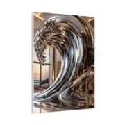 Luxury Chrome Wave Sculpture Interior Wall Art & Canvas Print