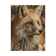 Neutral Botanical Fox Portrait Wall Art & Canvas Print