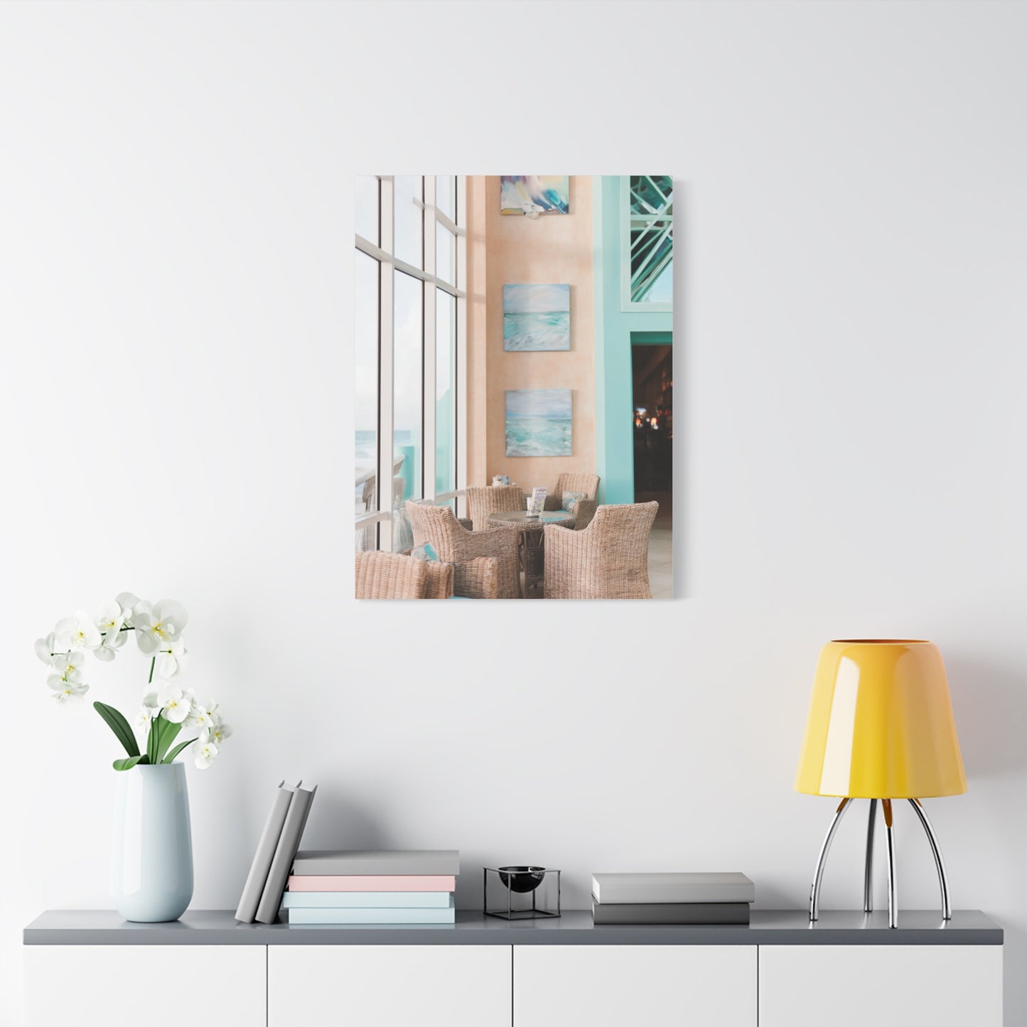 Coastal Resort Lounge Ocean Horizon Wall Art & Canvas Print