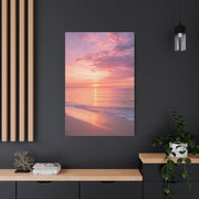 Blush Coastal Sunset Horizon Wall Art & Canvas Print