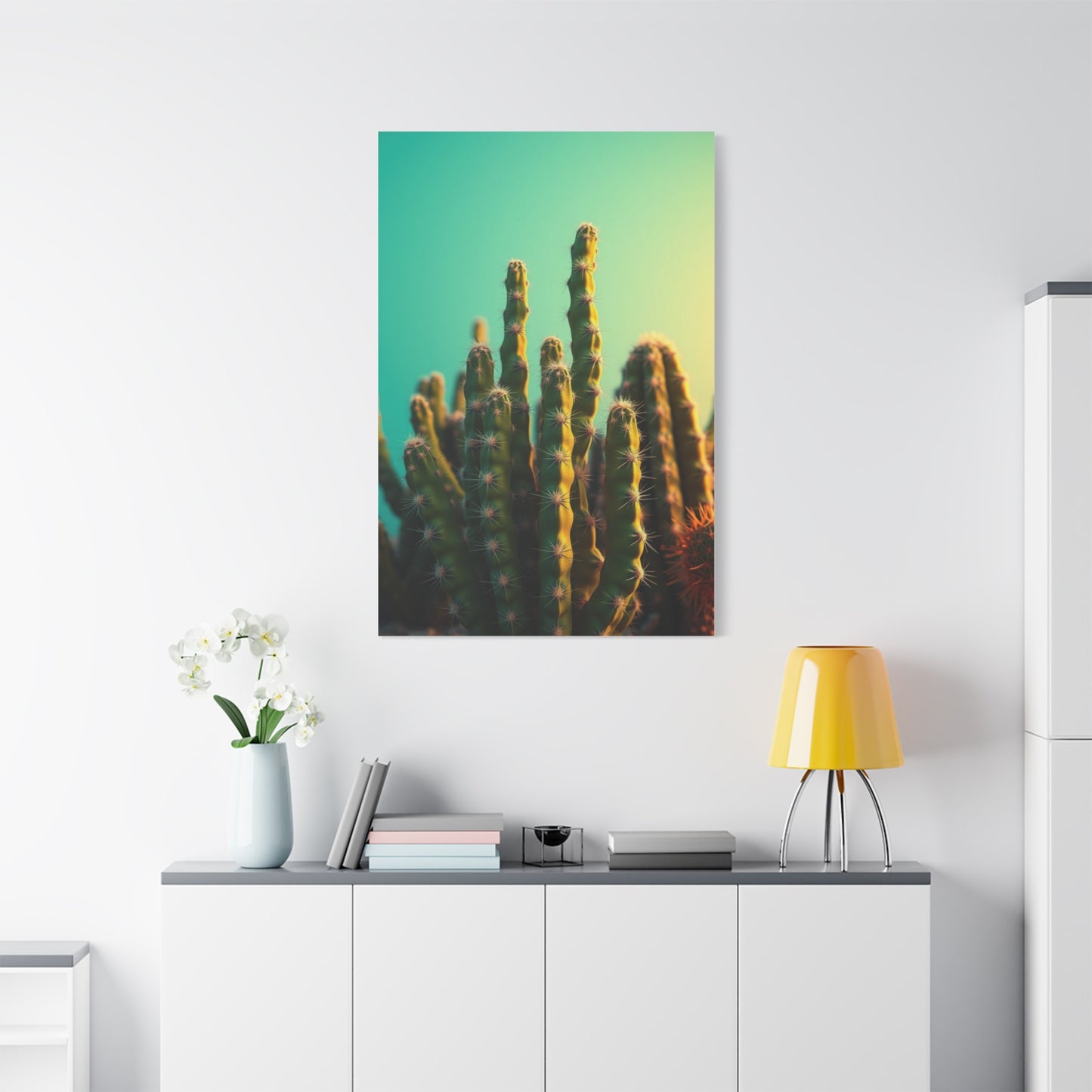 Gilded Cactus Tableau Wall Art & Canvas Print
