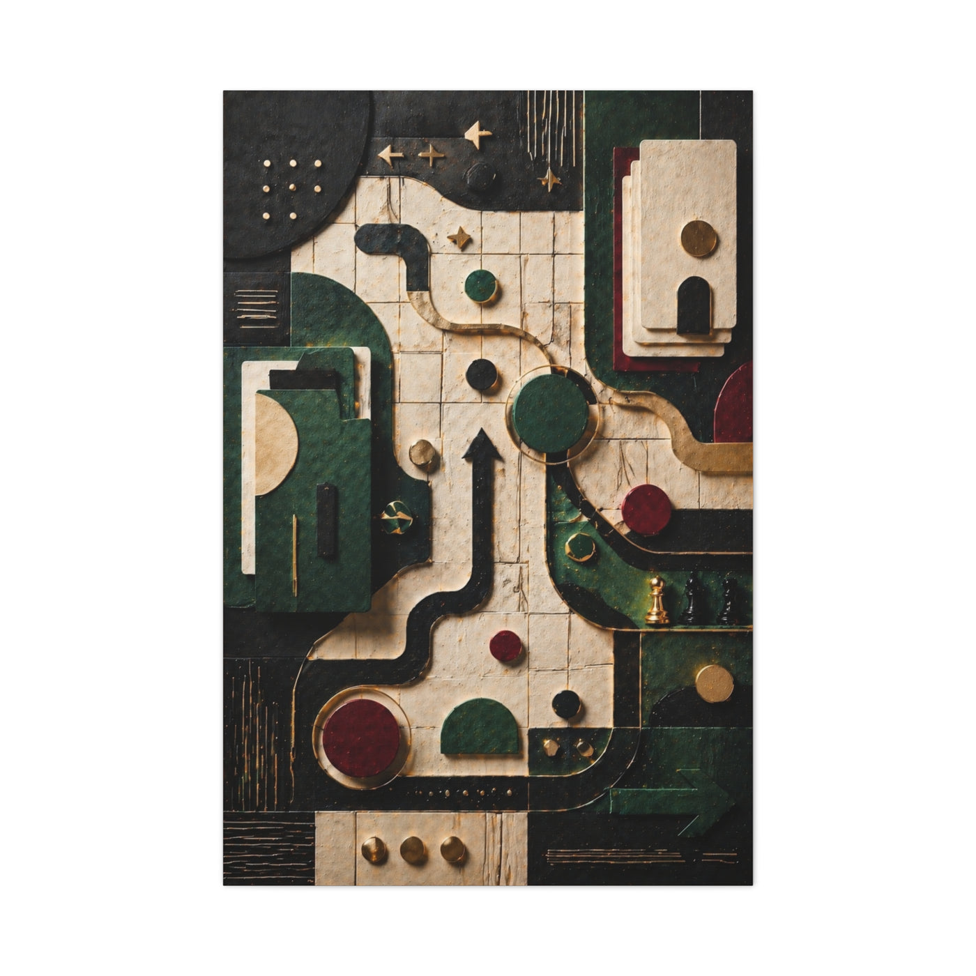 Strategic Pathway Abstract Composition Wall Art & Canvas Print