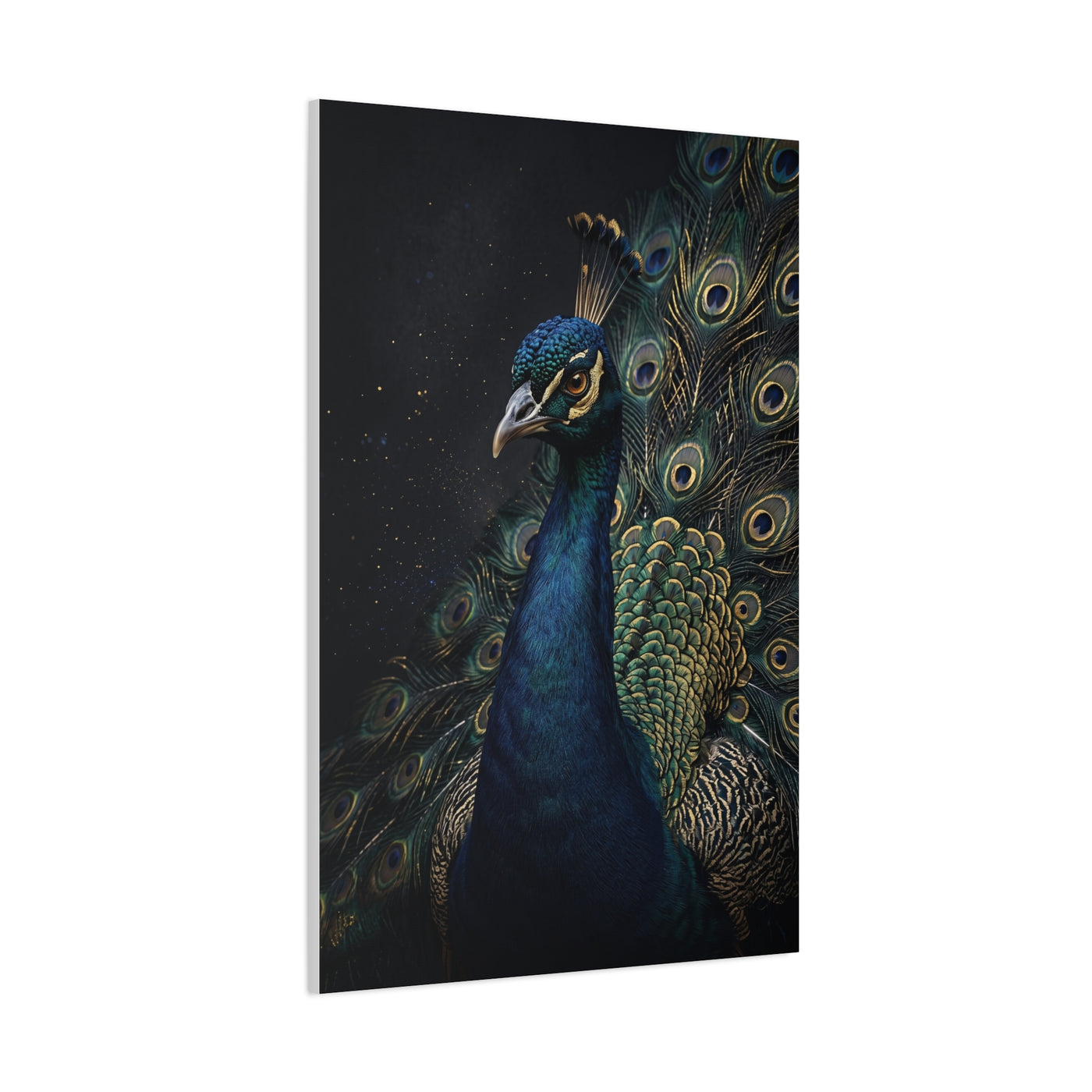 Dark Luxury Peacock Portrait Wall Art & Canvas Print