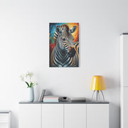 Vibrant Stripes Zebra Portrait Wall Art & Canvas Print