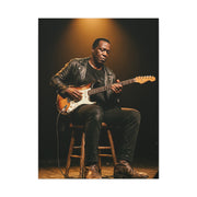 Blues Guitarist Intimate Spotlight Wall Art & Canvas Print