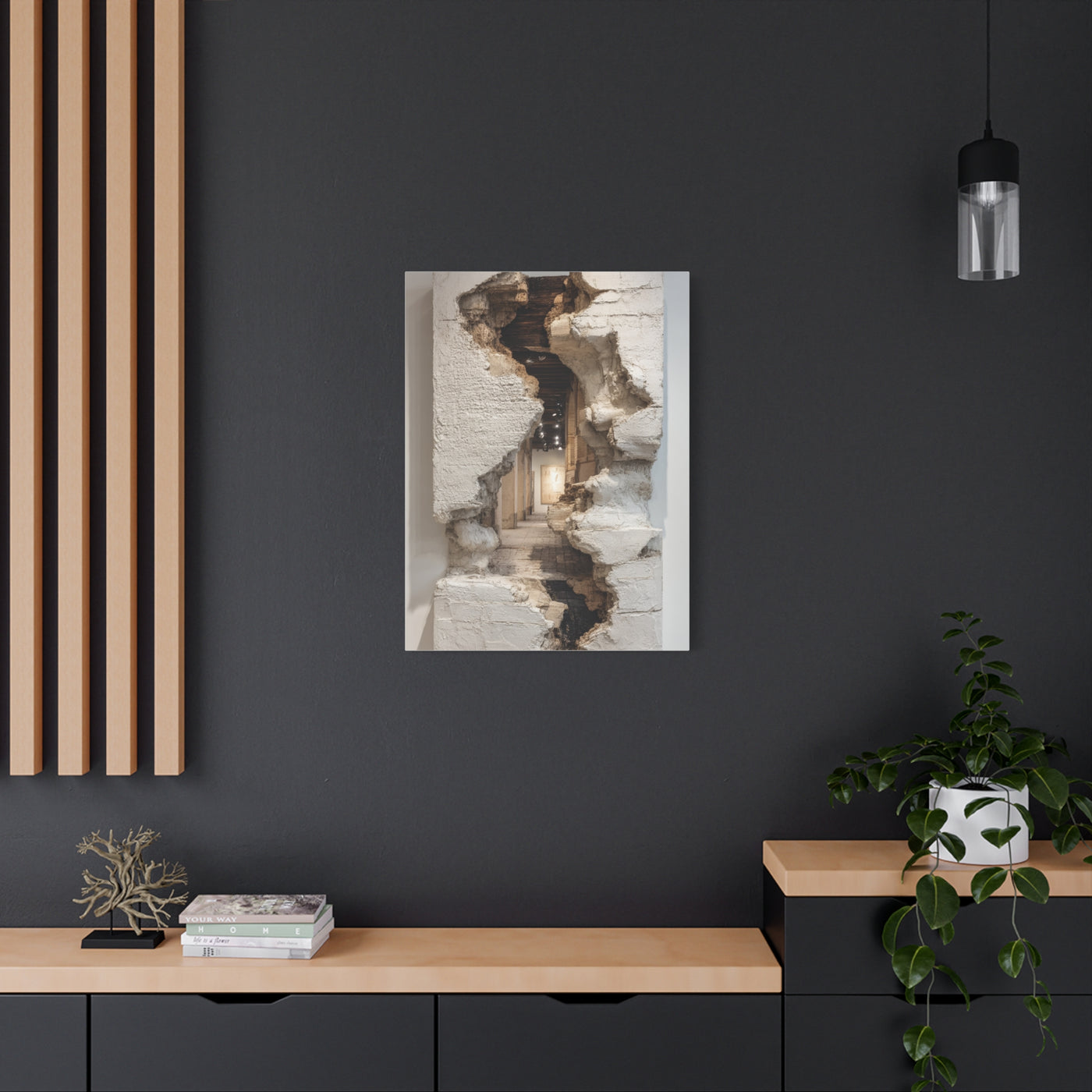 Sculptural Ruptured Wall Passage Wall Art & Canvas Print
