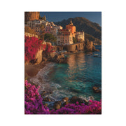 Amalfi Coast Bougainvillea Cliffs Wall Art & Canvas Print