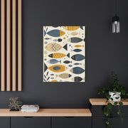 Scandinavian Abstract Fish Pattern Composition Wall Art & Canvas Print