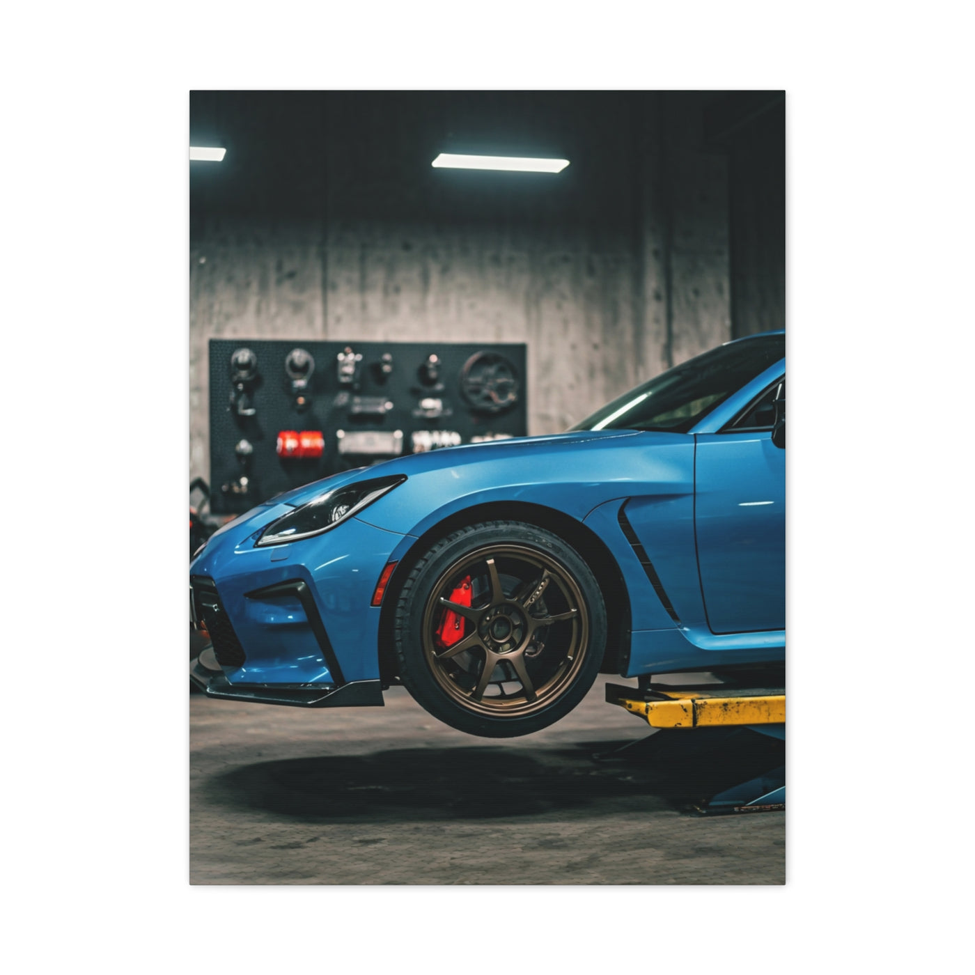 Toyota GR86 Modern Workshop Modification Scene Wall Art & Canvas Prints