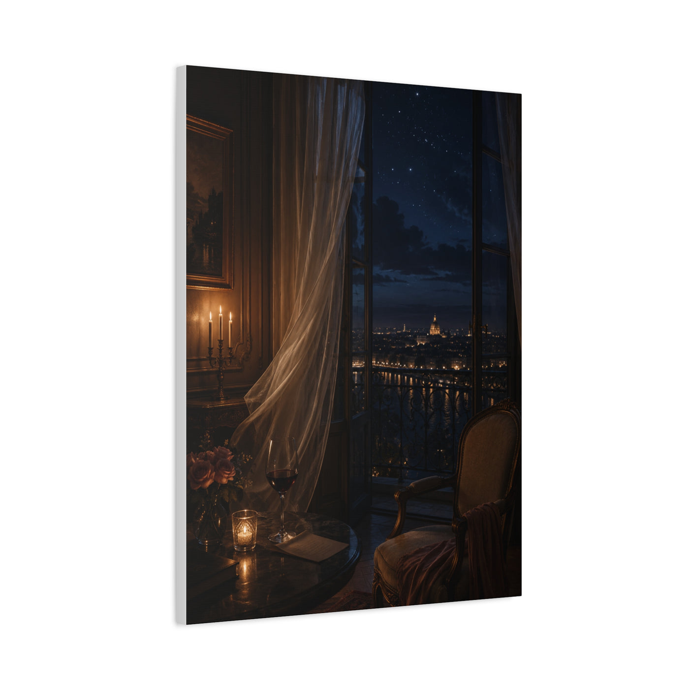 Candlelit Paris Night Romance Wall Art & Canvas Print