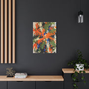 Expressionist Orange Burst Action Painting Wall Art & Canvas Print