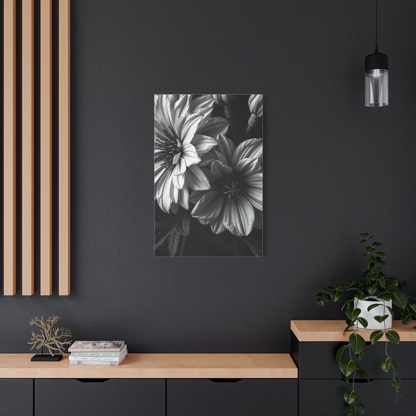 Opulent Petals in Duotone Wall Art & Canvas Print