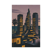 Retro Modern Skyline Dusk Wall Art & Canvas Print