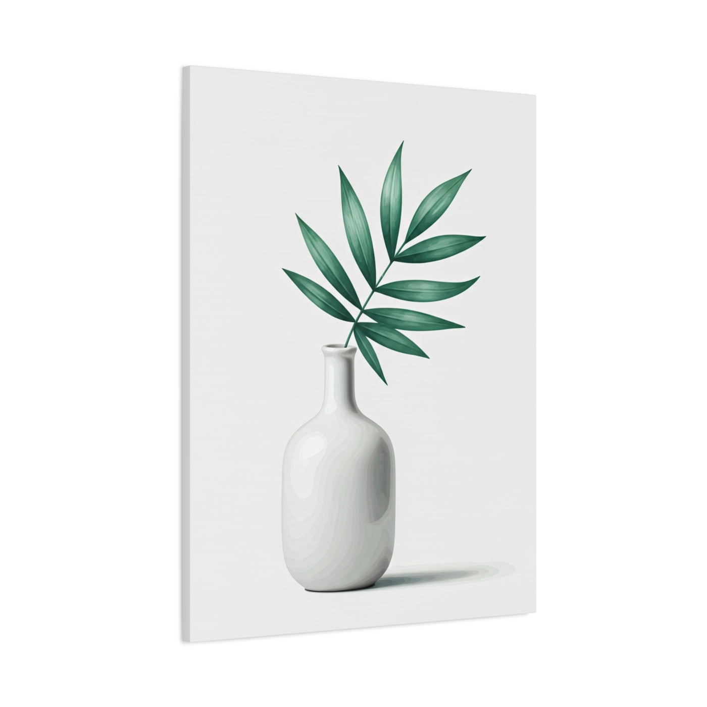 Minimal Vase with Green Leaves Wall Art & Canvas Prints