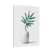 Minimal Vase with Green Leaves Wall Art & Canvas Prints