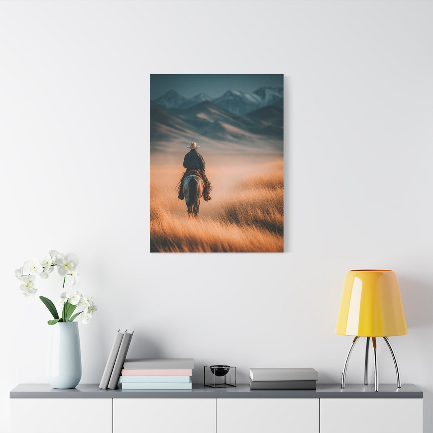 Western Rider Open Plains Wall Art & Canvas Print