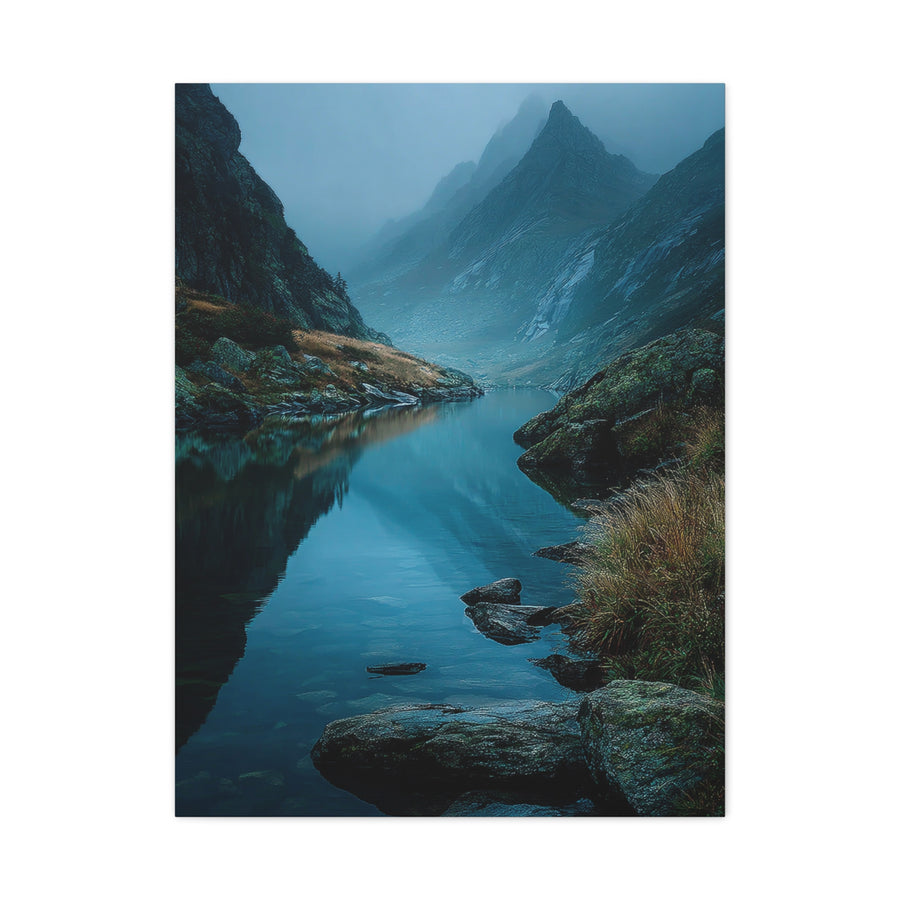 Misty Mountain Reflection Wall Art & Canvas Print